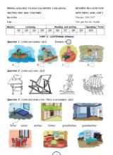 Đề kiểm tra cuối năm Tiếng anh lớp 3- Năm học 2016-2017 - Trường Tiểu học Cẩm Phúc